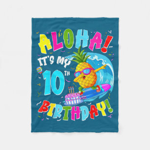 Hawaii Aloha 10. Geburtstag Hawaiianischer Junge M Fleecedecke