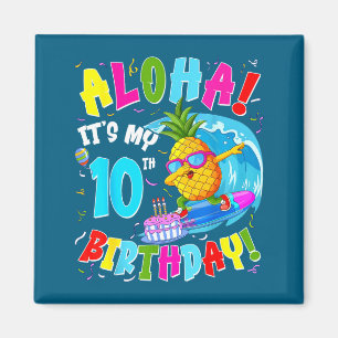 Hawaii aloha 10. Geburtstag hawaiianischer Junge M Magnet
