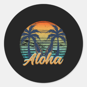 Hawaii Aloha Beach Island Runder Aufkleber