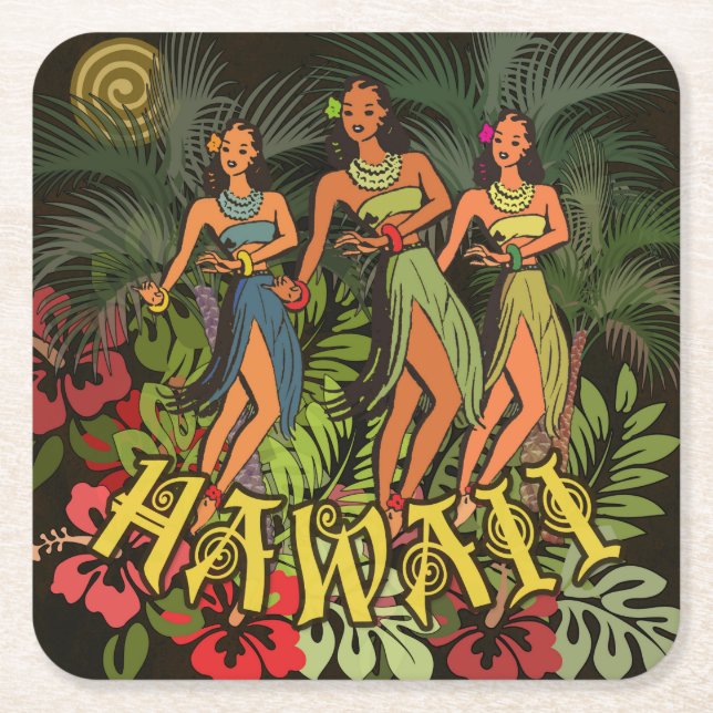 Hawaii Aloha Blume Art Print Rechteckiger Pappuntersetzer (Vorderseite)