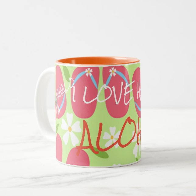 Hawaii Aloha Collection - Zweifarbige Tasse (Vorderseite Links)