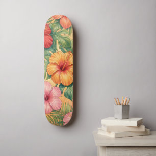 Hawaii Aloha Dekorative Blumen Muster Skateboard