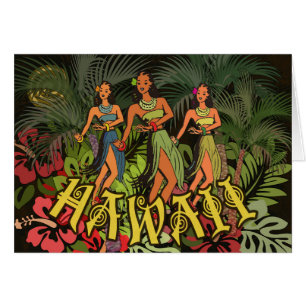 Hawaii Aloha Palm Hula Art Design