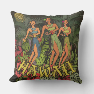Hawaii Aloha Palm Hula Art Design Kissen