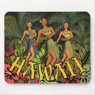 Hawaii Aloha Palm Hula Art Design Mousepad