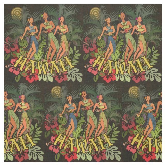 Hawaii Aloha Palm Hula Art Design Stoff (Muster)