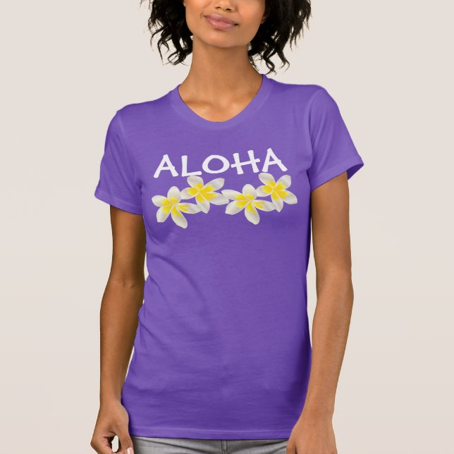 Hawaii Aloha Plumeria Blume T-Shirt (Vorderseite)