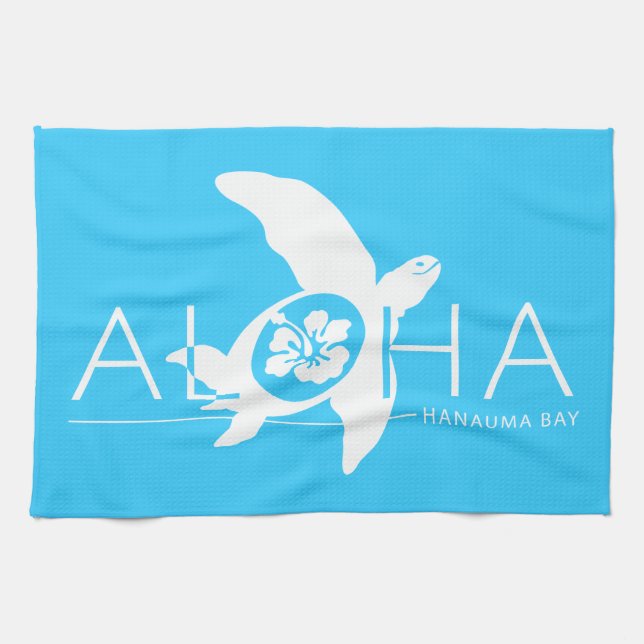 Hawaii - Aloha Schildkröte Handtuch (Horizontal)