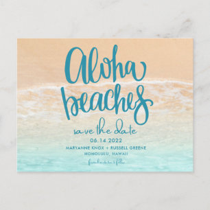 Hawaii Aloha Strände Hochzeit retten Datum Ankündigungspostkarte