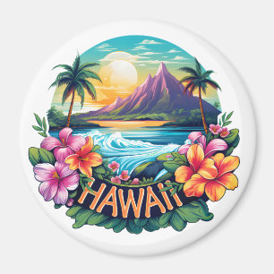 Hawaii Aloha Tropical Beach Mountain Travel Magnet