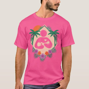 Hawaii Aloha Uke Musician Gitarre Acoustic Blume T-Shirt