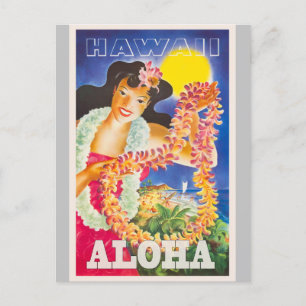 Hawaii Aloha Vintage Reise  Feiertagspostkarte