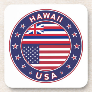Hawaii Aufkleber, Hawaii, USA Getränkeuntersetzer