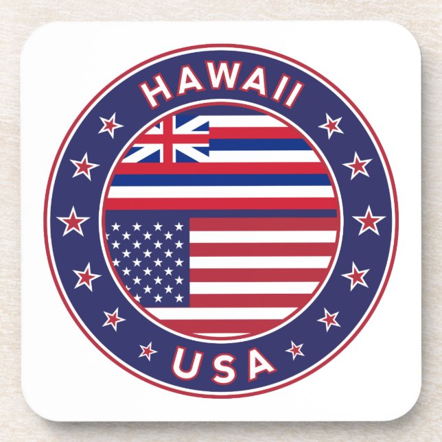 Hawaii Aufkleber, Hawaii, USA Getränkeuntersetzer (Vorderseite)