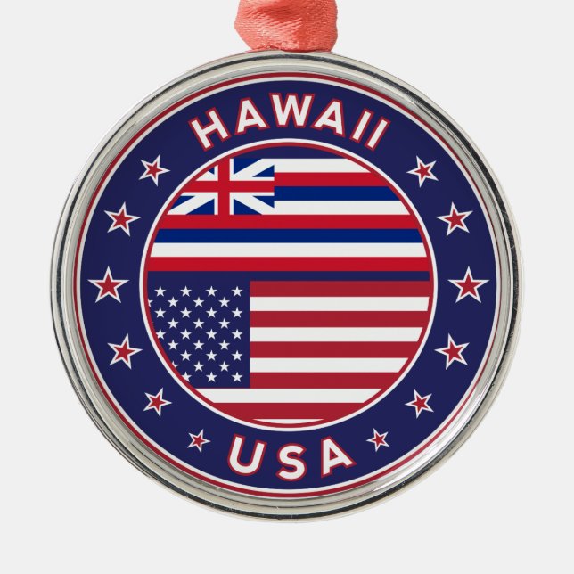 Hawaii Aufkleber, Hawaii, USA Ornament Aus Metall (Vorne)