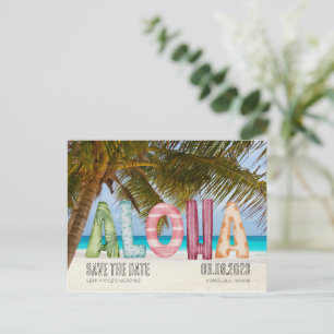Hawaii Beach Aloha Wedding Save the Date Ankündigungspostkarte
