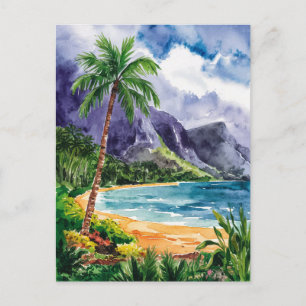 Hawaii Beach Aquarellbilder Postkarte