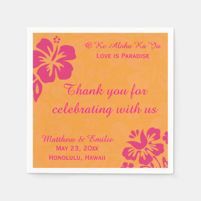 Hawaii Beach Blume Personalisiert Wedding Napkins Serviette (Vorderseite)