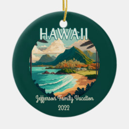 Hawaii Beach Family Urlaub Vintag Retro-Namen Keramik Ornament