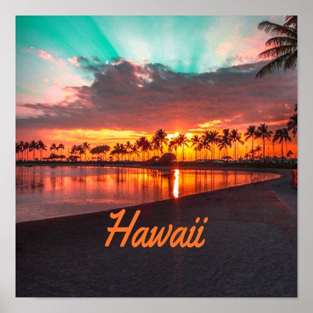 Hawaii Beach Hawaiianische Inseln Poster (Vorne)