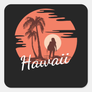 Hawaii Beach Quadratischer Aufkleber