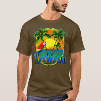 Hawaii Beach Sunset Parrot T-Shirt