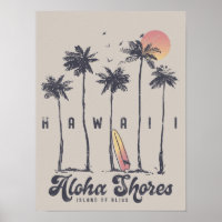Hawaii Beach Surfer Sommerurlaub Poster