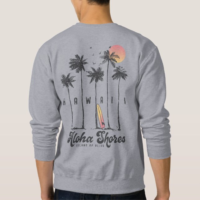 Hawaii Beach Surfer Sommerurlaub Sweatshirt (Rückseite)