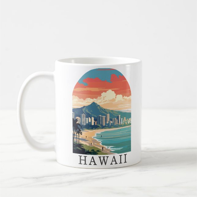 Hawaii Beach Travel Vintag Kaffee Tasse (Links)
