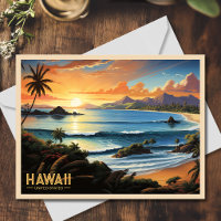 Hawaii Beach Tropical Paradise Vintage Malerei