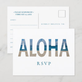 Hawaii Beach Wedding Aloha Foto UAWG Einladungspostkarte