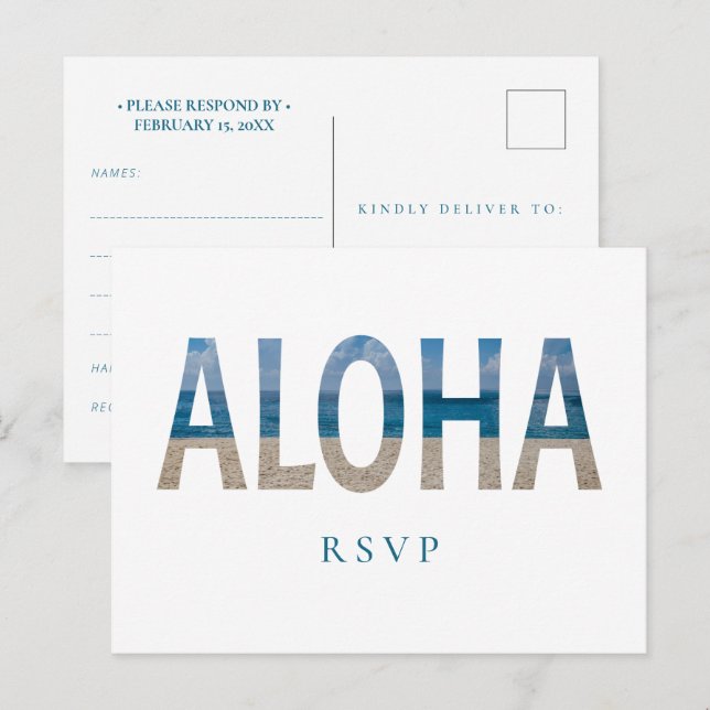 Hawaii Beach Wedding Aloha Foto UAWG Einladungspostkarte (Vorne/Hinten)