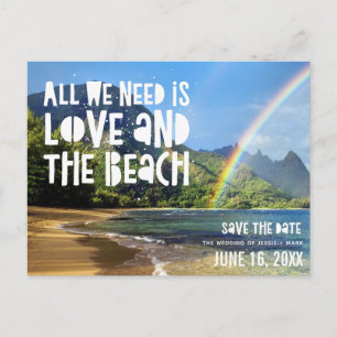 Hawaii Beach Wedding rettet die Termine Ankündigungspostkarte