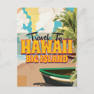 Hawaii Big Island Hochzeit Vintage Reiseplakat Postkarte