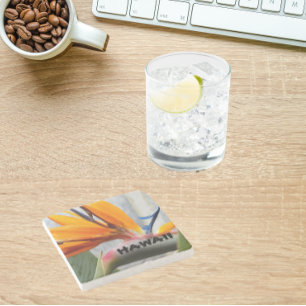 Hawaii Bird of Paradise Pflanze Floral Steinuntersetzer