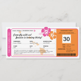 Hawaii Birthday Boarding Pass Einladung