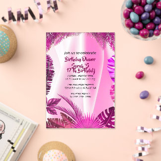 Hawaii Birthday Invitation, Digital Template, , Pa Acryleinladungen