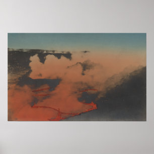 Hawaii - Blick auf den Kilauea Vulkan in HA Poster