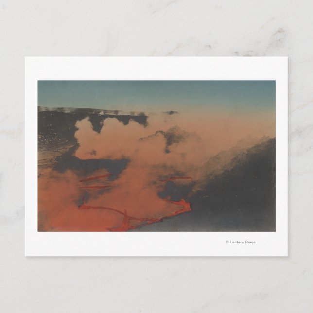 Hawaii - Blick auf den Kilauea Vulkan in HA Postkarte (Vorderseite)