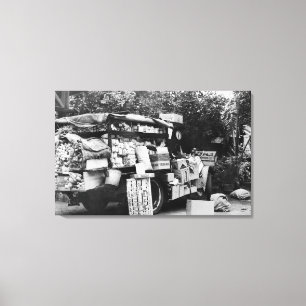 Hawaii - Blick auf einen Gemüsewagen Leinwanddruck