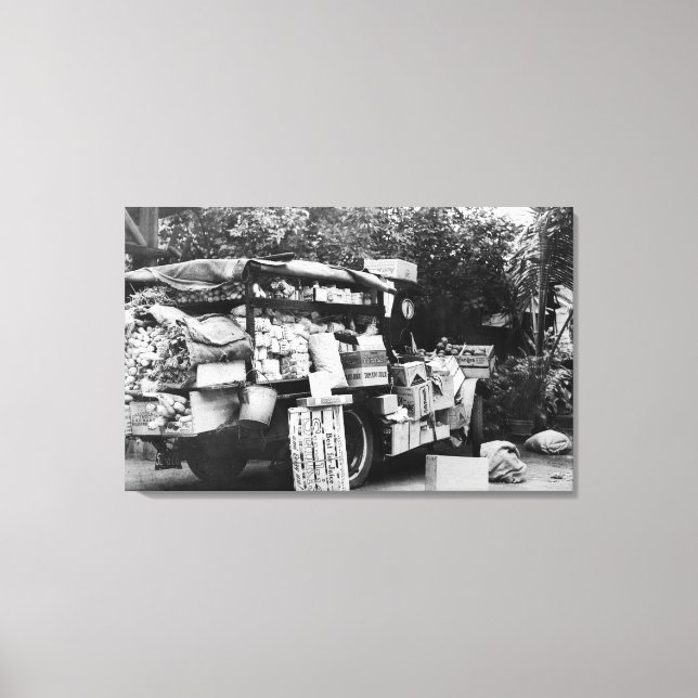 Hawaii - Blick auf einen Gemüsewagen Leinwanddruck (Vorderseite)