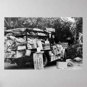 Hawaii - Blick auf einen Gemüsewagen Poster