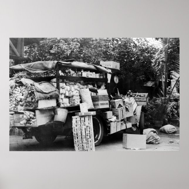 Hawaii - Blick auf einen Gemüsewagen Poster (Vorne)