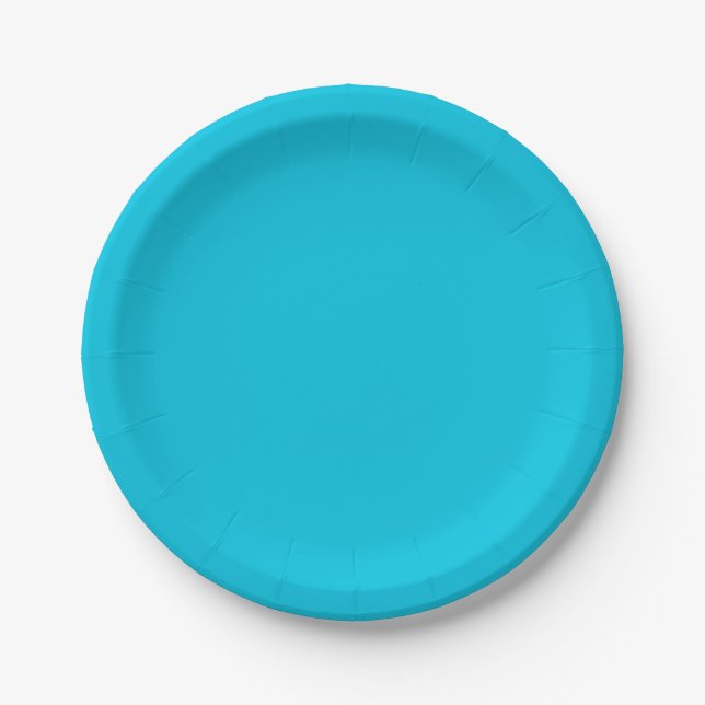 Hawaii Blue Solid Color Pappteller (Vorderseite)