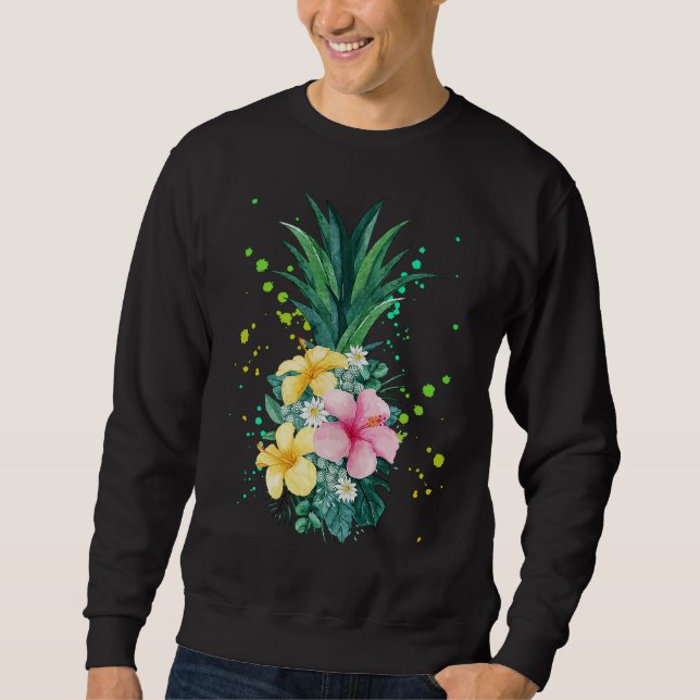 Hawaii Blume Ananas Sweatshirt (Vorderseite)