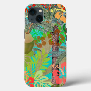 Hawaii Blume Hula Vintage Blumengrafik iPhone 13 Hülle