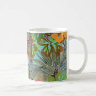 Hawaii Blume Hula Vintage Blumengrafik Kaffeetasse