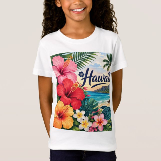 Hawaii-Blumen T-Shirt (Vorderseite)