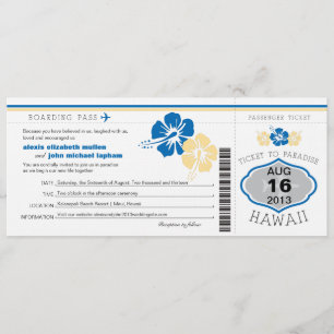 Hawaii Boarding Pass Hochzeit Einladung