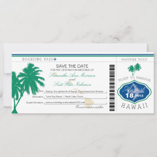 Hawaii Boarding Pass Save the Date